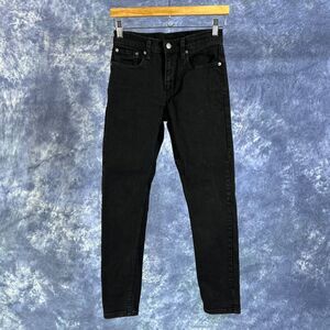 Mens Levis 512 Black Denim Jeans Size 28 X 30 ( 26 x 27 )